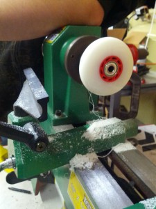 Testing Freebord Center Wheels On Lathe